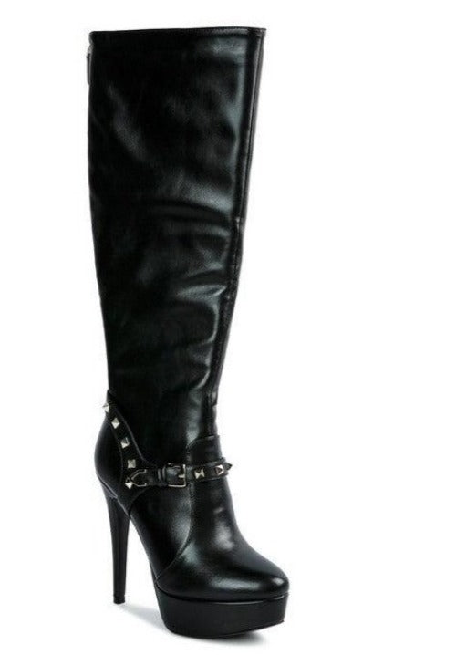 Women's Shoes - Boots Patent Stiletto Heeled Mid Calf Boots