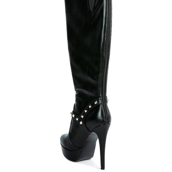 Women's Shoes - Boots Patent Stiletto Heeled Mid Calf Boots