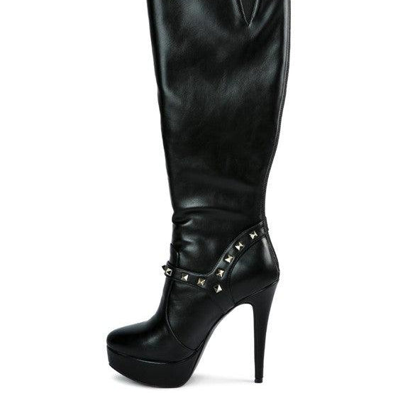 Women's Shoes - Boots Patent Stiletto Heeled Mid Calf Boots