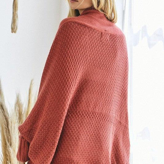 Women's Sweaters - Cardigans Pattern Knit Dolman Sleeve Solid Slouch Cardigan