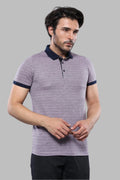 Patterned Pink Polo Men T-Shirt by Wessi – front view