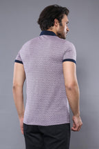 Patterned Pink Polo Men T-Shirt by Wessi – side view