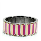 VacationGrabs peach pink stretch bangle bracelet with vibrant geometric designs for stylish accessory wear