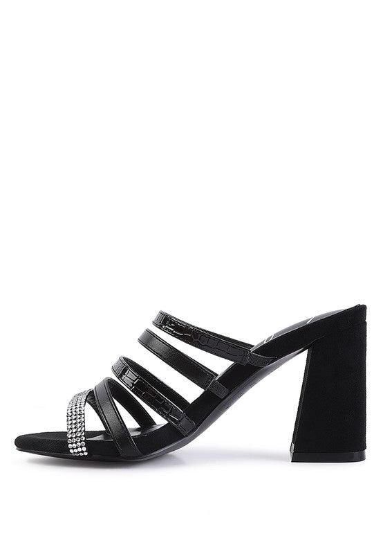 Women's Shoes - Heels Peaches Multi Strap Diamante Detail Sandals