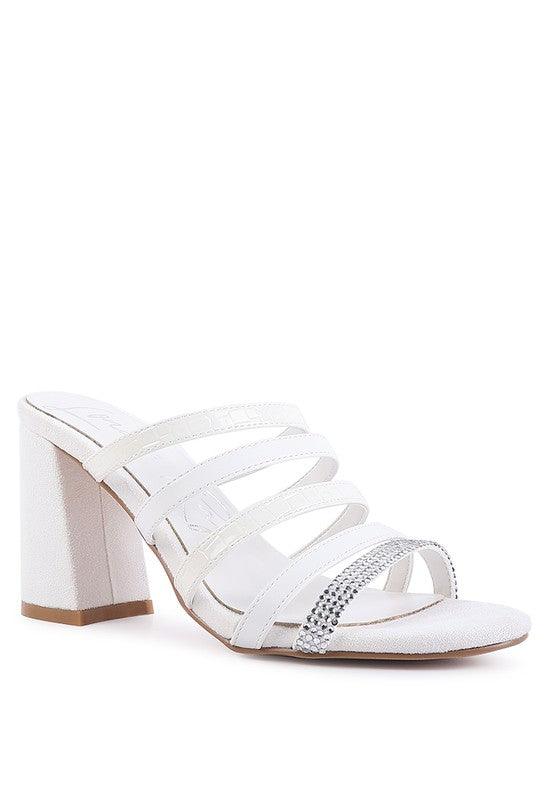 Women's Shoes - Heels Peaches Multi Strap Diamante Detail Sandals