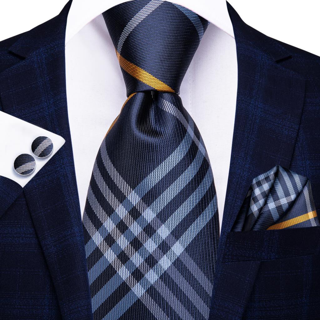 Men's Accessories - Ties Peacock Blue Silk Wedding Ties For Men Hanky Cufflinks Gift Mens