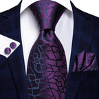 Peacock Blue Silk Wedding Ties Cufflinks Set - VacationGrabs