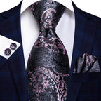 Peacock Blue Silk Wedding Ties Cufflinks Set - VacationGrabs