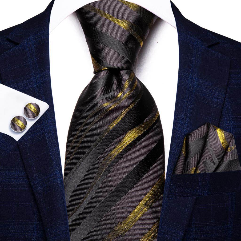 Peacock Blue Silk Wedding Ties Cufflinks Set - VacationGrabs