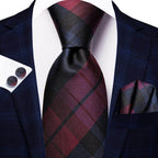 Peacock Blue Silk Wedding Ties Cufflinks Set - VacationGrabs