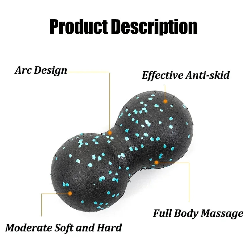 Black peanut massage ball for muscle relaxation, anti-skid, full body massage