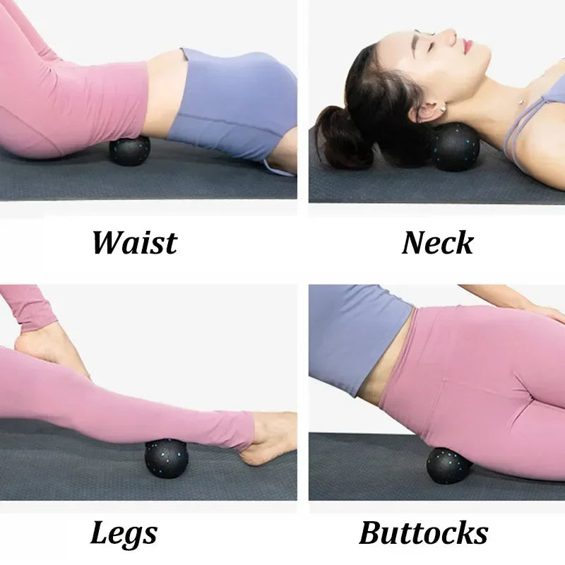 Black peanut massage ball for muscle relaxation during workouts