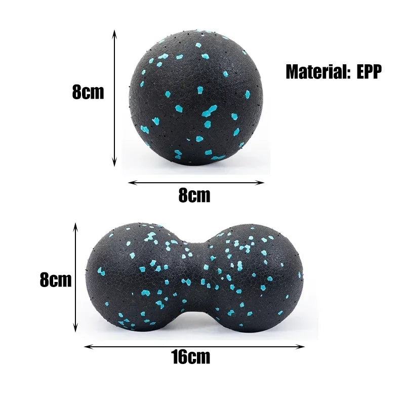 Black peanut massage ball for muscle relaxation, made of EPP