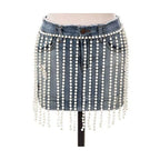 Pearl Drop Statement Curtain Chain Belt - VacationGrabs