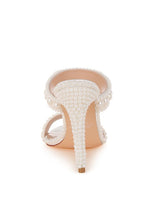 Women's pearl embellished stiletto heels, elegant design for special occasions