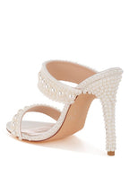 Women's pearl embellished stiletto heels for elegant occasions