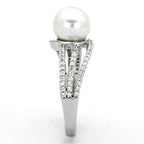 Stunning pearl silver ring for women featuring a large pearl and sparkling details