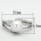 Elegant pearl silver ring for women featuring a central pearl and sparkling accents
