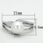 Elegant pearl silver ring for women featuring a central pearl and sparkling accents