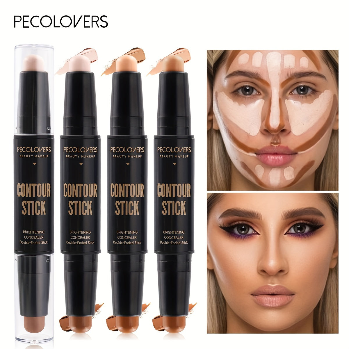 Pecolovers contour stick makeup in multiple shades for defining eyes lips face makeup