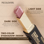 Two-tone eyeshadow in a stick for layered eye makeup application