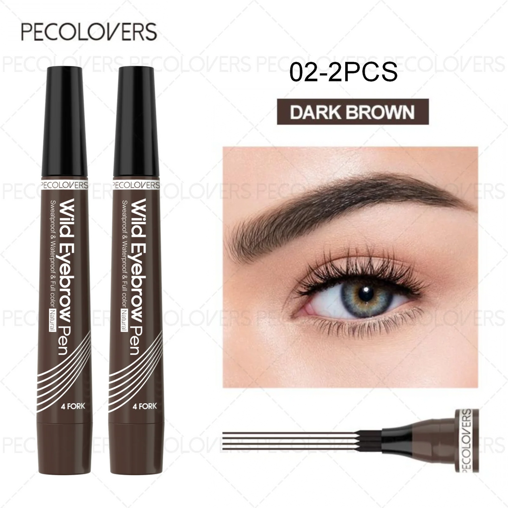 Dark brown waterproof eyebrow pen, perfect for defining brows