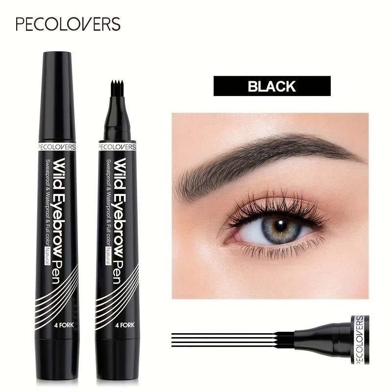Black waterproof eyebrow pen for defined, long-lasting brows