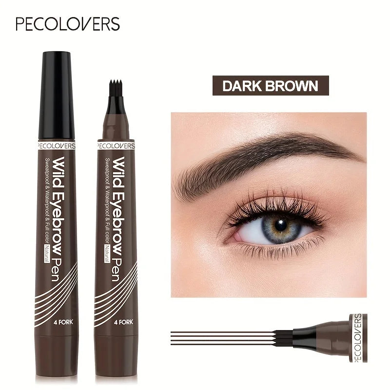 Waterproof eyebrow pen in dark brown for precise eyebrow styling