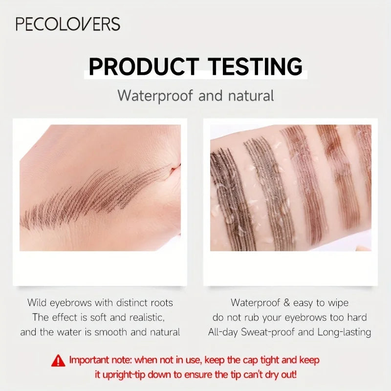 Waterproof eyebrow pen in action, showcasing natural results and smudge-proof formula