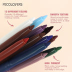 VacationGrabs waterproof eyeliner pencil set in 12 vibrant colors for various looks