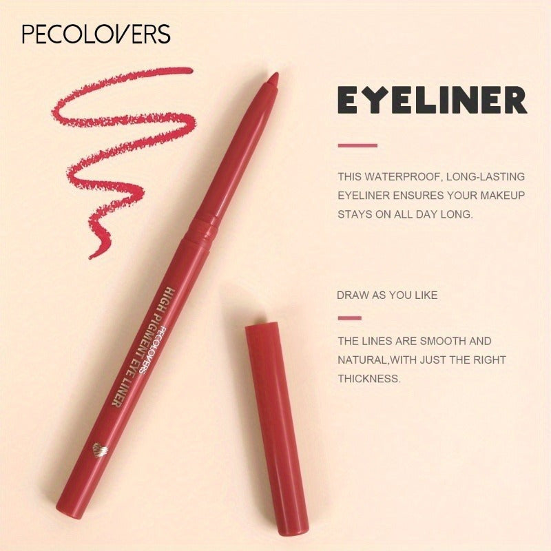 red waterproof eyeliner, smooth application for all-day wear