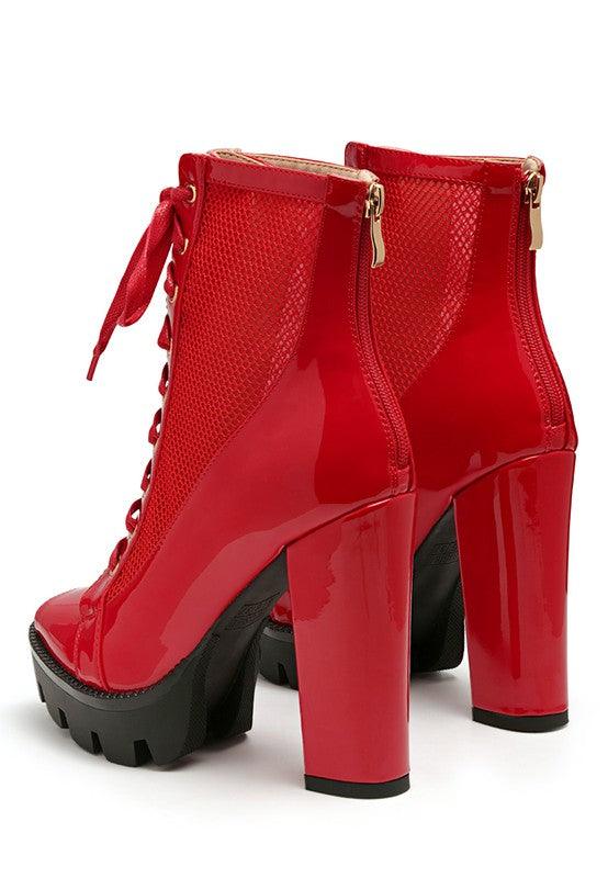 Women's Shoes - Boots Peepque Peep Toe Lace-Up Booties