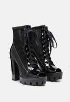 Peepque Peep Toe Lace-Up Booties