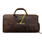 Personalized Leather Duffel Bags Purple Blue Brown Black
