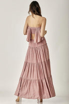 Women's Dresses Pin Stripe Print Tube Maxi Dress