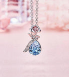 Women's Jewelry - Necklaces Pink Elements Teardrop Pear Cut Pav'E Floral Necklace 18In