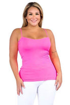 Yelete pink seamless tank top featuring adjustable straps for a comfortable fit