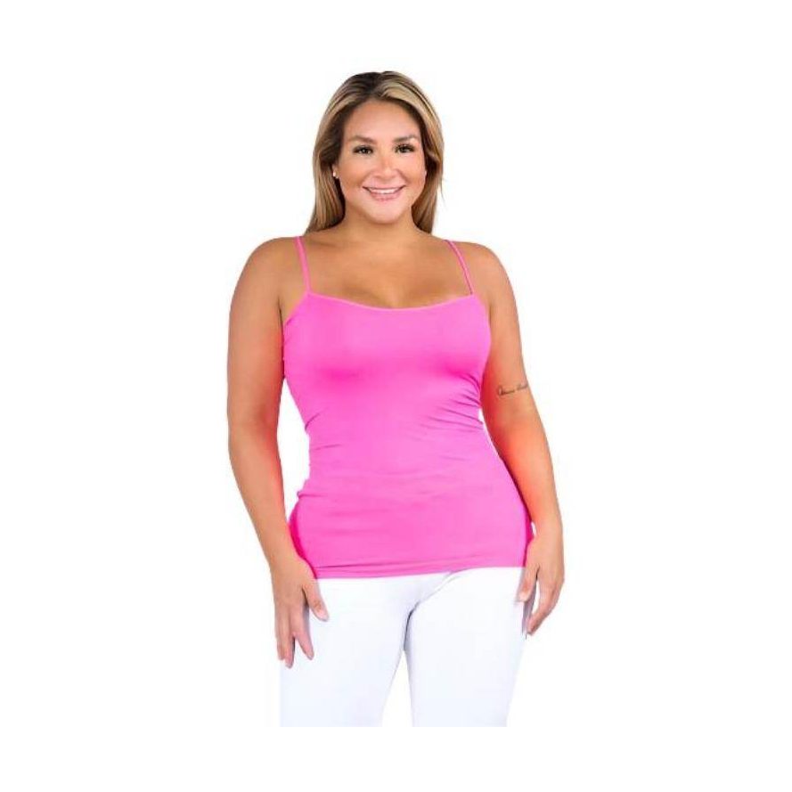 Yelete pink seamless tank top featuring adjustable straps for a comfortable fit