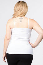 Yelete white seamless tank top for women featuring a comfortable fit, perfect for layering or casual wear