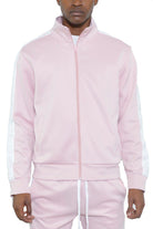 Men's Activewear Pink Single Stripe Track Jacket