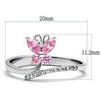 VacationGrabs pink stone dainty ring for women featuring a butterfly design and sparkling accents