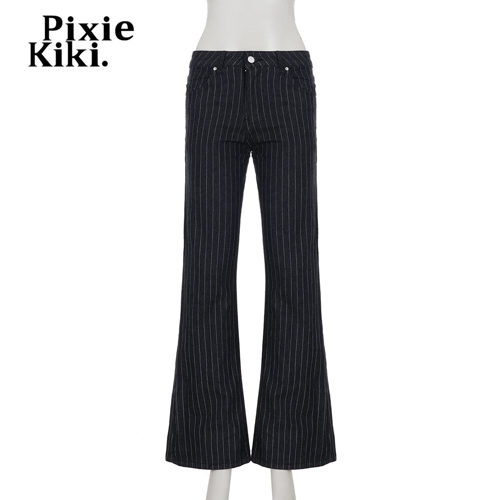 Women's striped bootcut jeans boots, perfect for casual outings