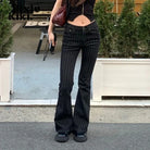 Women's dark striped bootcut jeans boots, perfect for casual outings