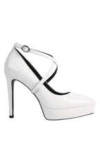 Pixie Dust Patent Faux Leather Cross Strap Pumps