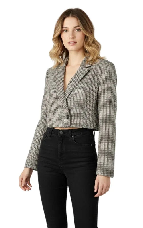 Plaid Cropped Blazer