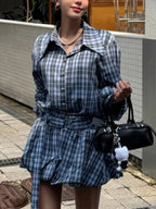Women's plaid matching set, casual wear for stylish outings