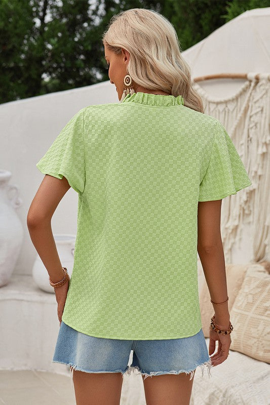 Women's plaid shirt in lime green, perfect for casual outings