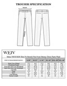 WEIV Men's Slim Fit Stretch Plaid Trouser Pants with Flat-Front Design and Comfortable Fit