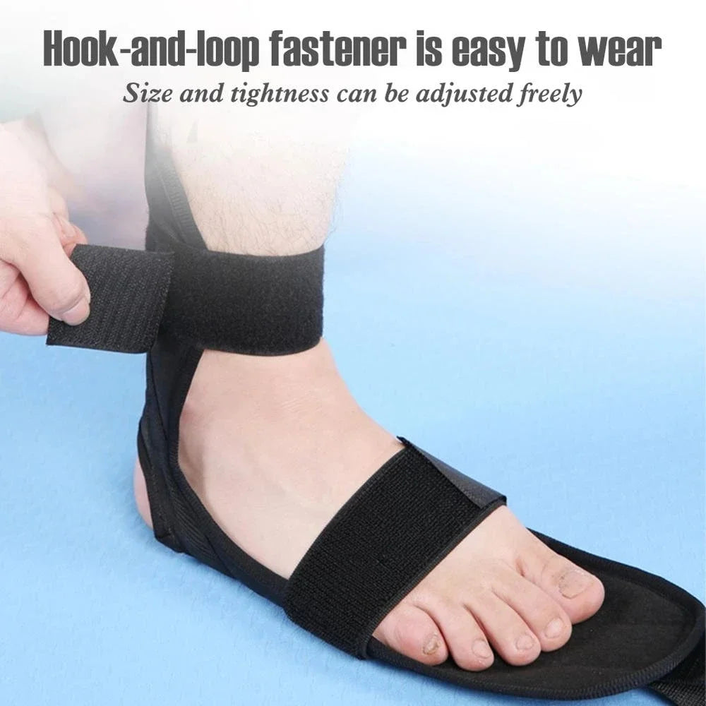 Plantar fasciitis foot stretcher with adjustable hook-and-loop fastener