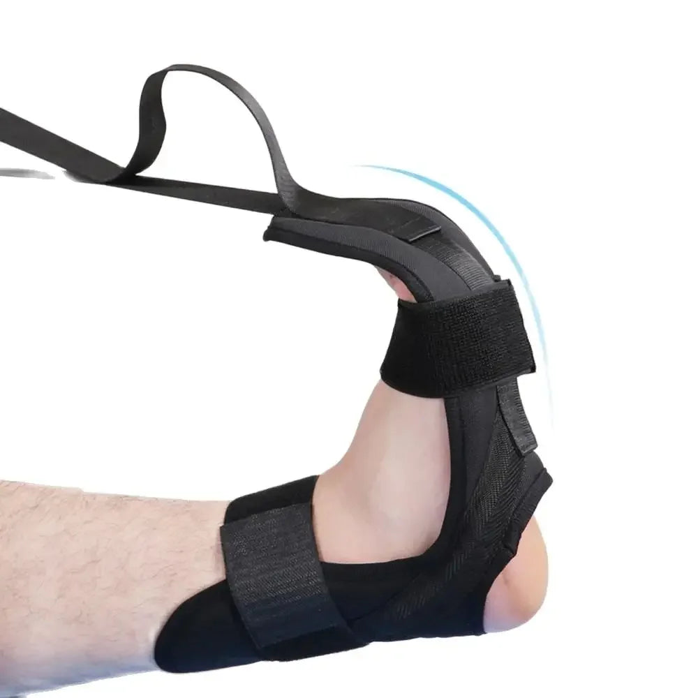 Black plantar fasciitis foot stretcher for effective foot pain relief